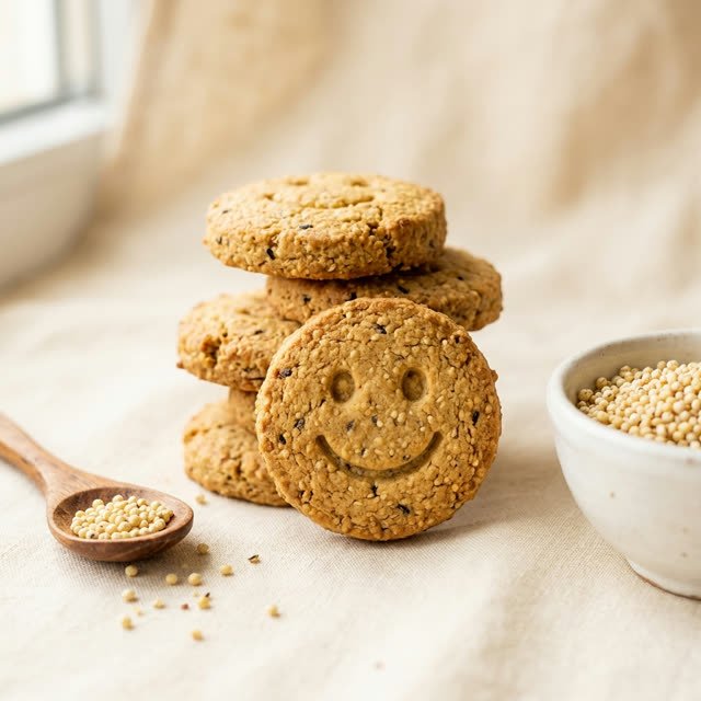 Smiley millet cookies